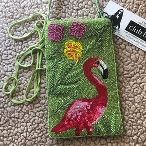 Beaded Cell Phone Crossbody Wallet